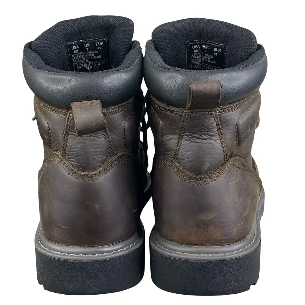 Wolverine Mens Floorhand Brown Leather Steel Toe Work Boot Size US 8